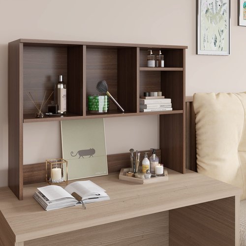 WAHEY Desk Bookshelf, Office Desktop Storage Rack Wood Display Shelf, HOFB014
