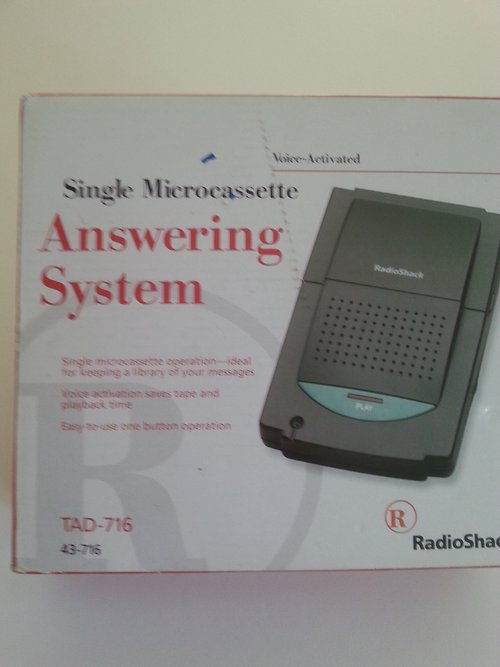 Radio Shack Single Microcassette Answering System 43-716