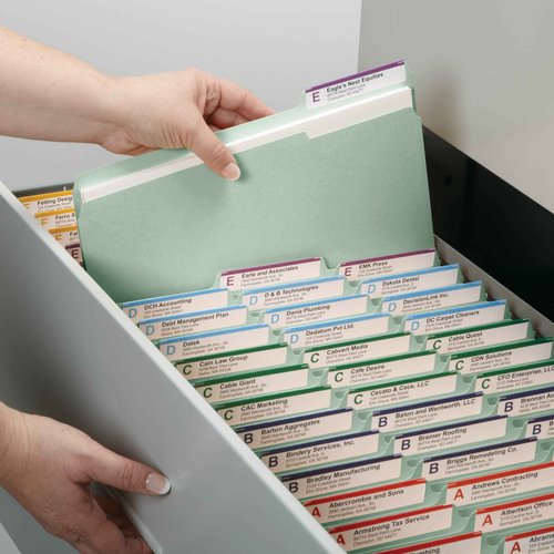 Smead Pressboard Fastener File Folder with SafeSHIELD Fasteners, 2 Fasteners, 1/3-Cut Tab, 3" Expansion, Legal Size, Gray/Green, 25 per Box (19944)