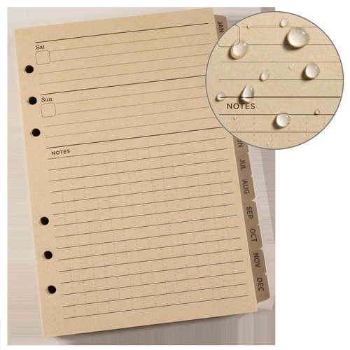 Rite In The Rain Weatherproof Weekly Calendar Set, 5" x 7", Tan Sheets, 65 Weeks (No. 9260W)
