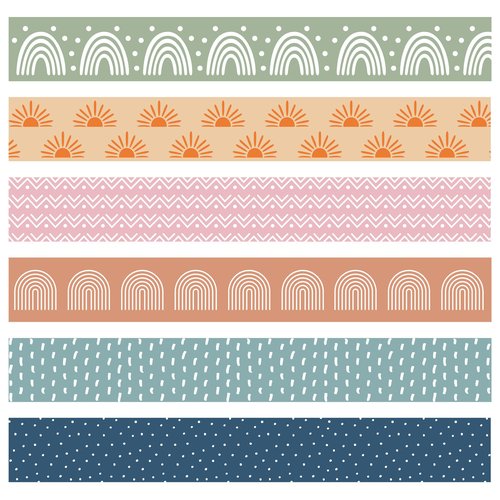 89.57 Ft Bulletin Board Borders 78 Pcs Colorful Boho Border Stickers Rainbow Dot Classroom Bulletin Board Decorations for School Classroom Wall Chalkboard Desk Office Party Decoration