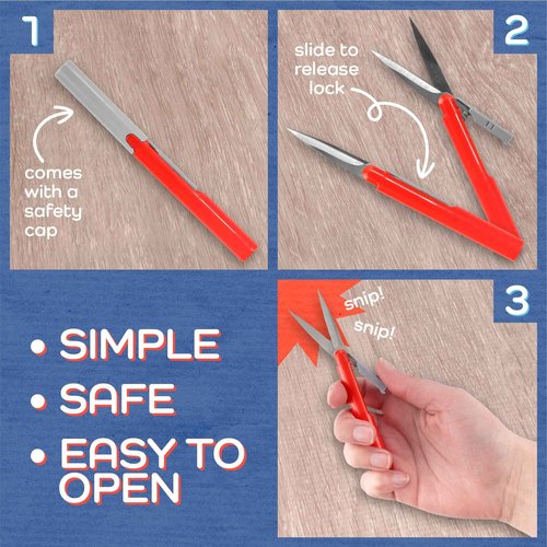 BambooMN Penblade Pen-Style Portable Travel Scissors Bulk Pack - Sage - 30 Pairs