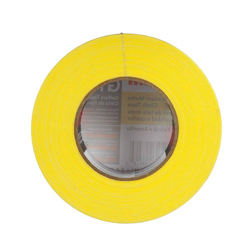 3M Premium Matte Cloth (Gaffers) Tape GT2, Yellow, 48 mm x 50 m, 11 mil