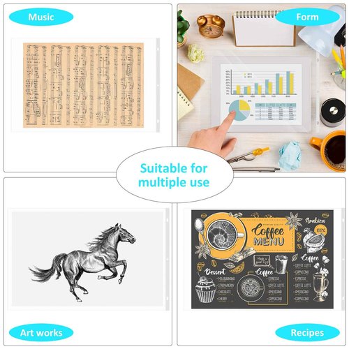 Glenmal 400 Pack Sheet Protectors 11 x 17 Inch 3 Hole Clear Heavy Duty Page Protectors for 3 Ring Binder, Plastic Sleeves for Binders