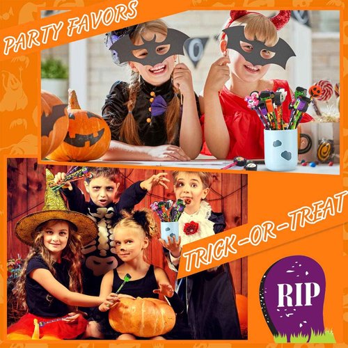 Hicarer 120 Pieces Halloween Pencils with Eraser Topper, Ghost Assortment Stationery for Kids, Students, Office, Classroom Supplies, Halloween Party Favors