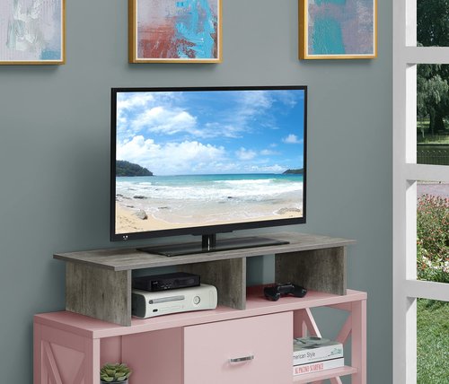 Convenience Concepts Designs2Go Wide TV Riser 42", for TVs up to 46" - Contemporary TV or Computer Riser for Living Room, Modern Office, Den, Faux Birch