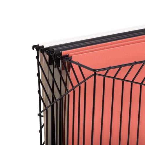 U Brands Vena Wire File Basket, Office Supplies, Metal, Black, 1 Count