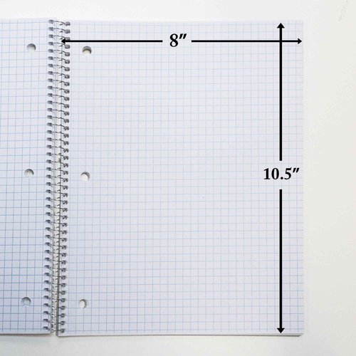 BAZIC Products Composition Notebook Graph Quad-Ruled 4-1" Spiral Notebook 100 Sheet, Drafting Blueprint Journal Comp Notebooks for Office School, 24-Pack