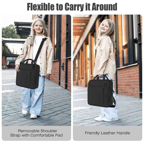 MoKo Zipper Binder, 2 Inch 3 Ring Binder with Zipper, 500 Sheet Capacity Zip Up Binders with Shoulder Strap Handle, Multi-Pocket Zip Up Binders for Middle School Student, Black