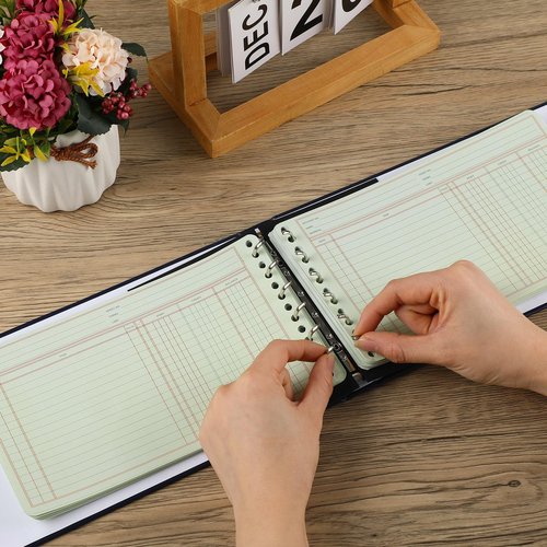 Skyygemm 200 Pcs Ledger Sheets 5" x 8.5" Extra Sheets Ledger Paper Books for Bookkeeping Columnar Pad for Business Accounts Payable Receivable with Debit Credit Balance Columns