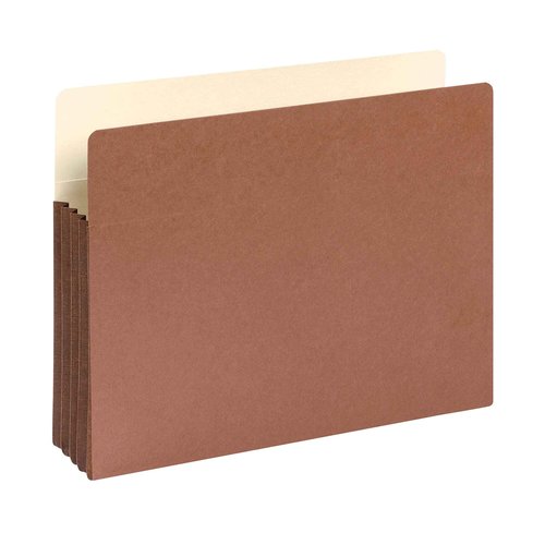 Smead File Pocket, Straight-Cut Tab, 3-1/2" Expansion, Letter Size, Redrope, 10 per Box (73264)