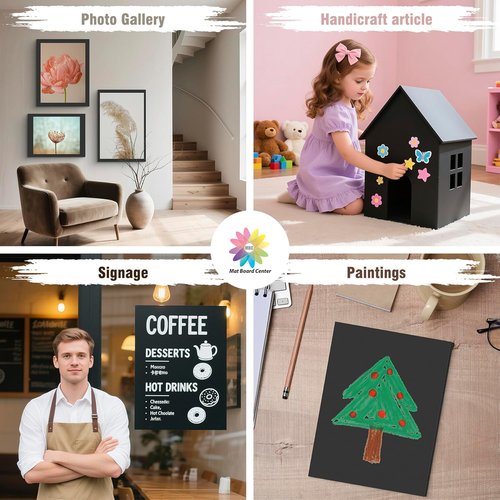 Mat Board Center | Acid-Free Foam Boards - Pack of 10, 24x36 Inch Black, 3/16" Thick