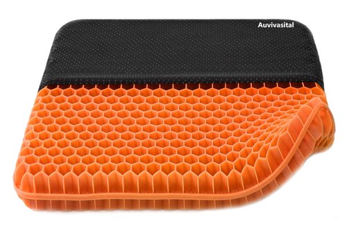 Plus Size Gel Seat Cushion for Long Sitting, Extra Large and Thick, Gel Seat Cushion for Back, Hip, Sciatica, Tailbone Pain Relief, Used for The Office, Wheelchair, Recliner, Car, Stadium(Orange)