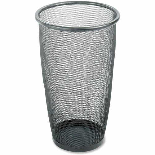 Safco Onyx Large Capacity 9 Gallon Trash Can, Round Powder Coated Mesh Wastebasket for Home & Office