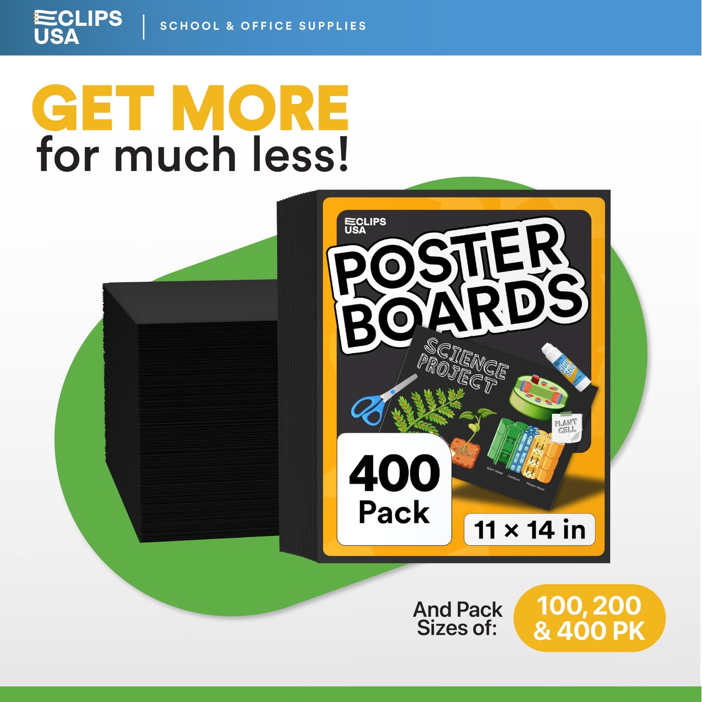 Poster Board Black Poster Paper 11x14 Black Poster Board Bulk Posteboard School Supplies (100 Pack)