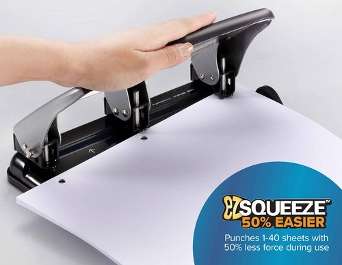 Bostitch Office EZ Squeeze Heavy Duty 3 Hole Punch and Heavy Duty Stapler Bundle