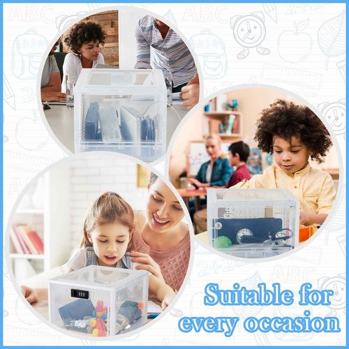 Juexica 2 Pcs Large Medicine Box for Safe Medication, Clear Lockable Storage Box for Medication Refrigerator Fridge/snacks Food for Home Dorms Office Storage Lockers