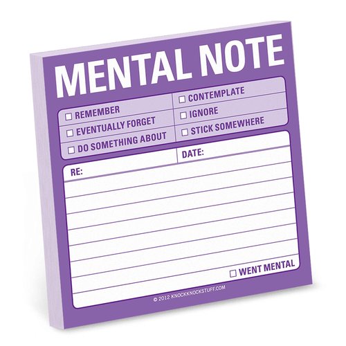 8-Pack Knock Knock Mental Note Sticky Notes, to Do List Notepads, 3 x 3-inches Each
