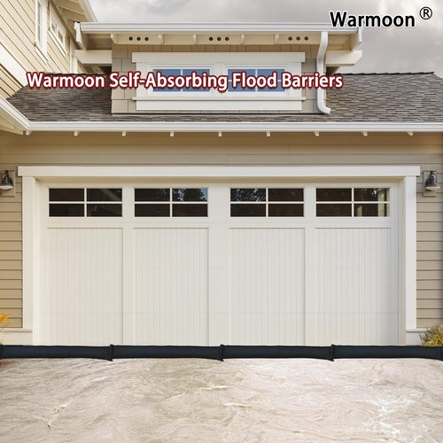 Self-Absorbing Reusable Flood Bags with Handles - Evenly Distributed Absorbents, Multiple Lengths - Home/Garage/Commercial Protection (3ft (Pack of 2) - with Handles)