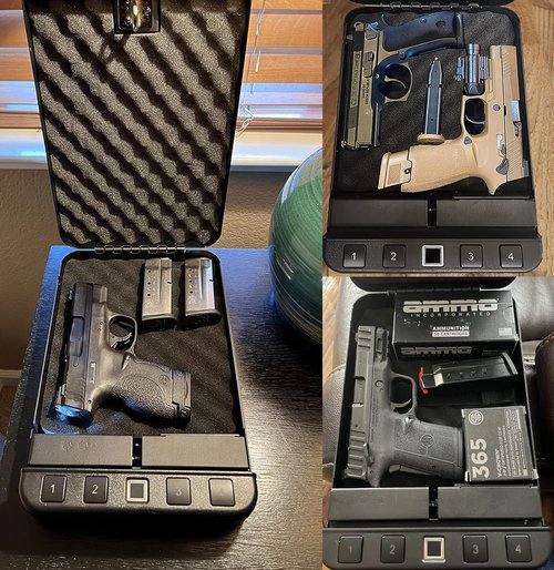 LANGGER V Gun Safe - Quick Access Handgun Lock Box for Home, Car & Travel | Secure Firearm Storage