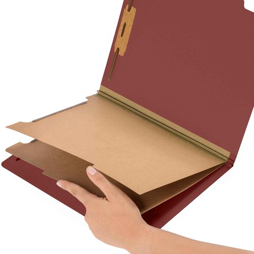 Blue Summit Supplies 30 Letter Size Red Classification Folders, 2 Dividers, 2 Inch Tyvek Expansions, Durable 2 Prongs, Office Reports - Letter Size, Red Brick Color, 30 Pack