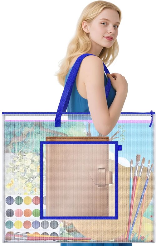 AKAYOK Large Art Portfolio Bag - 25" x 19" Waterproof Storage for Posters, Scrapbooks & Keepsakes