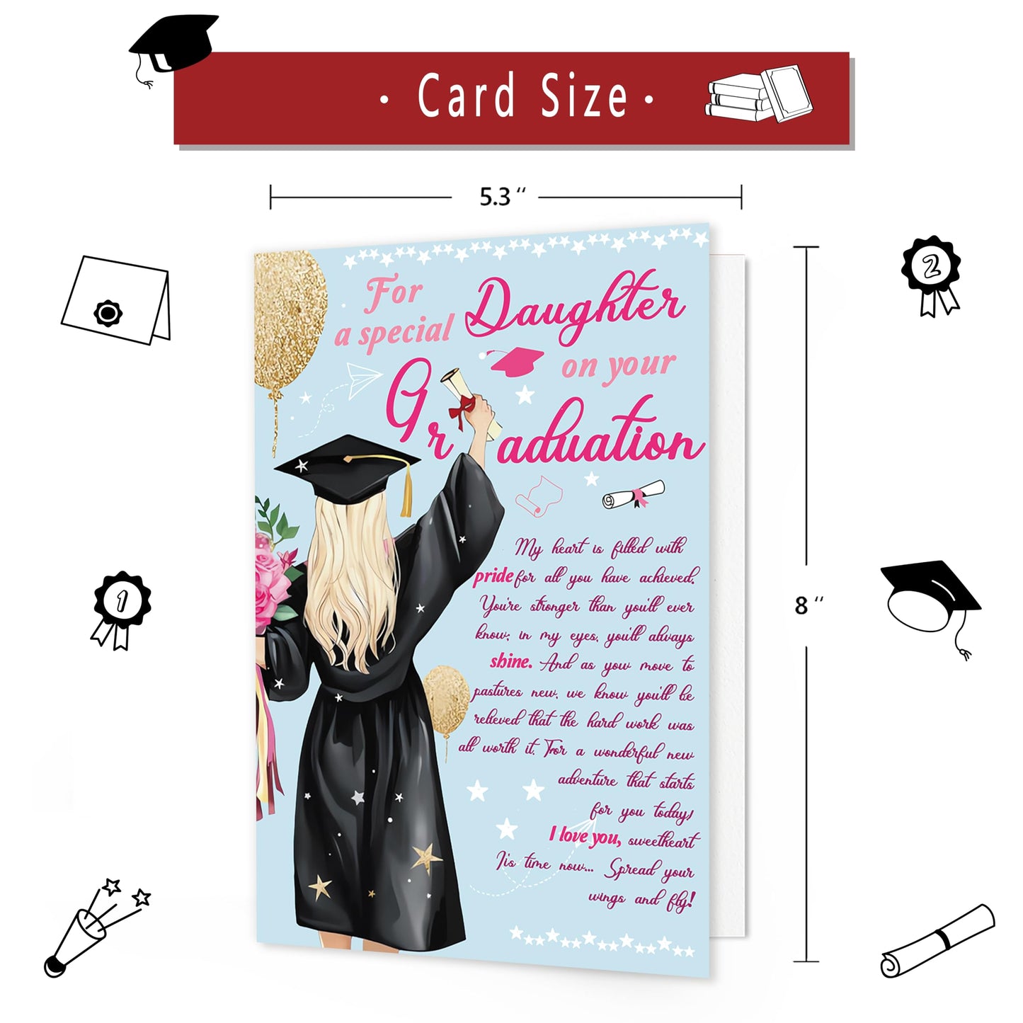 IDU Graduation Gifts Cards for Daughter,2026 College Graduation Card Gifts for Daughter Her from Mom Dad,Congratulations Graduate Card & New Adventure Gift for Her