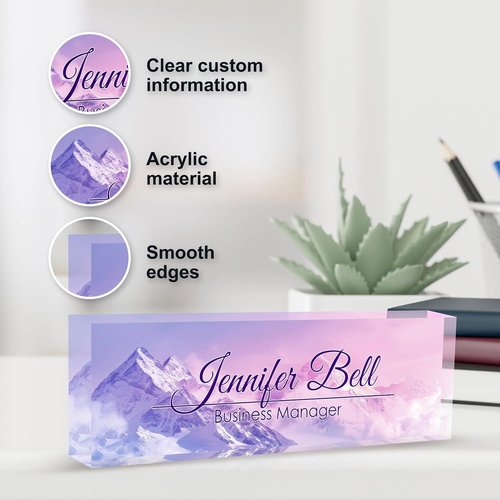 Himalayan Personalized Name Plate - Custom Acrylic Desk Accessory | Ideal Office Gift for Coworkers & Teachers