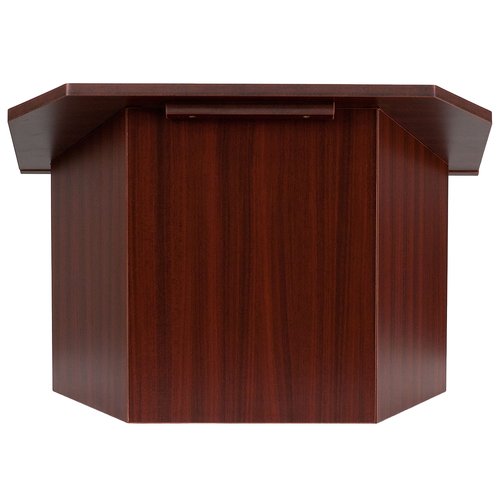 Flash Furniture Mysta Portable Tabletop Lectern with Hinged Foldable Base and Slanted Tabletop in Mahogany