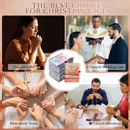Resurhang 30 Sets / 60 Pcs Christian Christmas Gifts Bulk for Women Christian Notebooks with Bible Verse Pens Prayer Journals Religious Notepad Church Gifts for Men Sunday School Bible Study Supplies