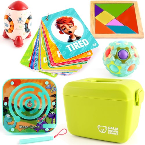 Calm Down Corner Supplies for Kids Calming Corner Classroom Must Haves | Calm Corner Items, Feelings Chart Cards, Occupational Therapy Toys | Conscious Discipline | Emotional Regulation Tools