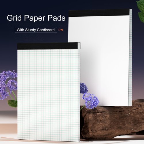 Graph Paper Legal Pad 8.5 x 11 Grid Paper Letter Size Graphing Paper 4x4, 3 Pack Quad Ruled Legal Pad 11 x 8-1/2'' Writing Pads 30 Sheet/ Pad, 8.5 x 11'' Drafting Paper Perforated Math Paper Pad