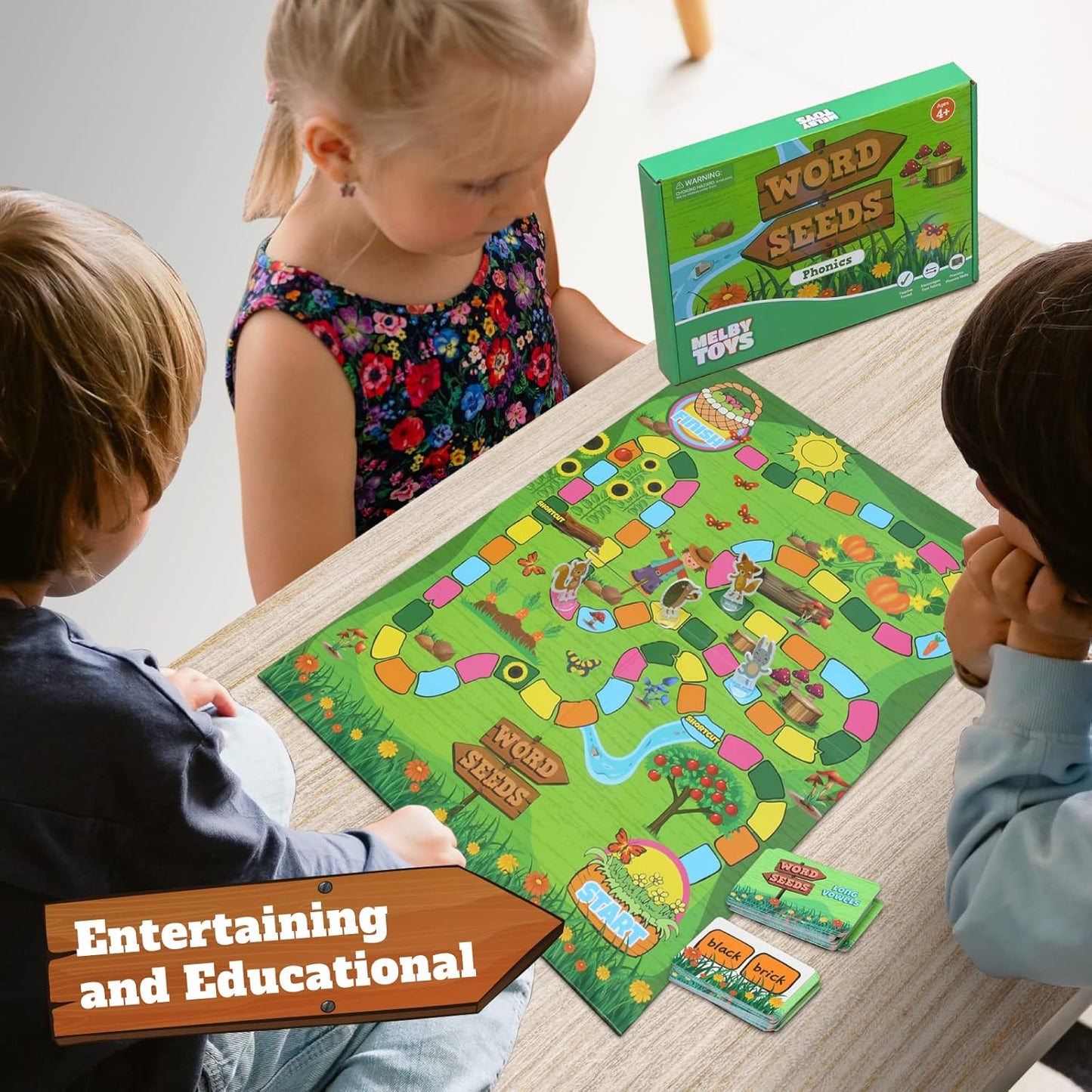 Word Seeds Phonics Game - Engaging Reading & Board Game for Kids Ages 4-8 | Learn CVC & Kindergarten Skills