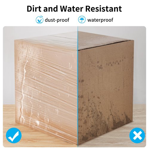 JARLINK Stretch Film, 80 Gauge,15 Inch x 1000 Feet Shrink Wrap for Pallet Wrap, Industrial Strength Stretch Wrap up to 800% Stretch with Handles, Moving Wrapping Plastic Roll, 2 Pack