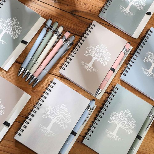Trandraft 20 Pack Christian Gifts Bulk Religious Spiral Notebook Tree of Life Journal and Pen Set Small Pocket Notebook with Pen Writing Journal A6 Lined for Women Men Church Office(Macaron Color)