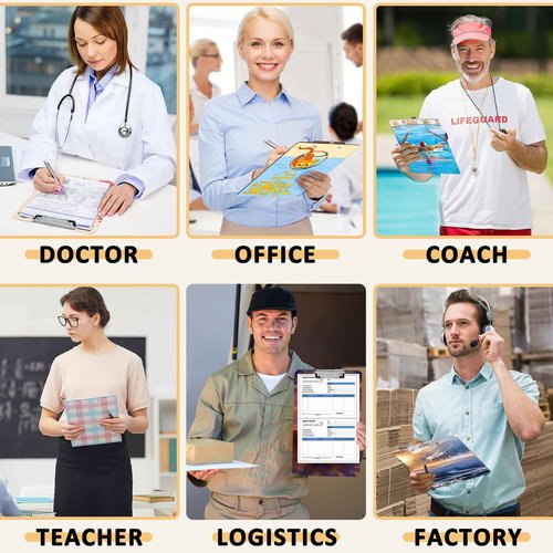 6 Pack Sublimation Clipboard Blanks, 12.4" x 8.8" MDF Clipboard Standard A4 Letter Size with Low Profile Clip Sublimation Office Supplies Clipboard for DIY and Custom Design Work (Double-sided design）
