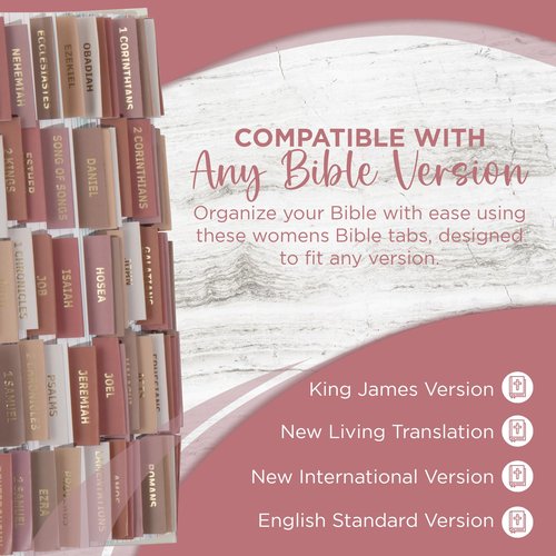 Decorative Bible Tabs for Women (96 Pieces) - Earth Tone Neutral Gold Foil Bible Tabs - Laminated Bible Labels Tabs – Remove & Replace Bible Index Tabs - Bible Study Supplies for Women (Sunset)