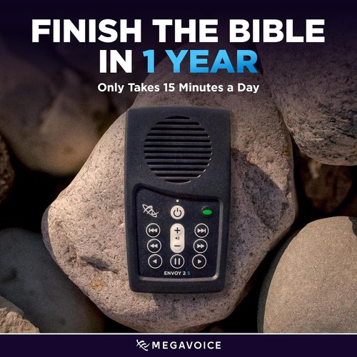 MegaVoice Audio Bible Player - ESV Narrated by David Heath | Handheld & Solar Powered