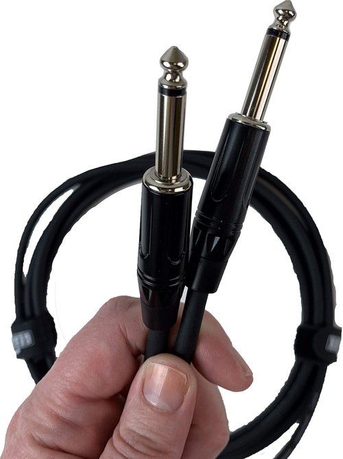 Gearlux Instrument Cable/Guitar Cable, 1/4 Inch, Straight to Straight, Black, 25 Feet - 2 Pack