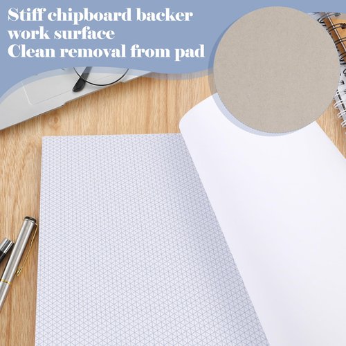 MotiMind 50 Sheets Isometric Graph Paper Pad 8.5 x 11 Isometric Paper Drafting and Graph Pads for 3D Designs Architecture Landscaping Engineering Drafting(8.5 X 11)