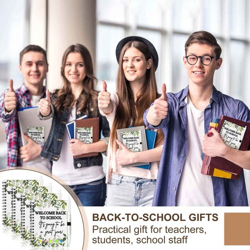 Dunzoom 50 Sets Back to School Gifts Bulk for Students Teachers 2025 Welcome Back to School Teachers Gifts Spiral Notebooks with Ballpoint Pens Set for Classroom Office Supplies (Plastic)
