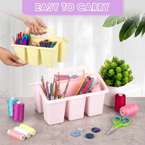 Find Scrapblooms Plastic Caddy For Classroom,Office,Home,6-pack Storage Caddy For Pencil,Pen,Craft Tools (Pastel Color)