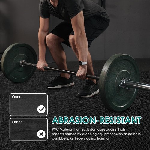 Large Exercise Mat - Extra Durable High-Density Workout Mats for Home Gym | Non-Slip, Shoe-Friendly, 8' x 6'