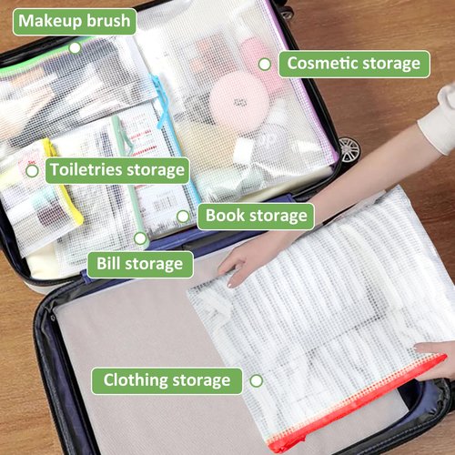 25pcs Mesh Zipper Pouch Bags for Organization and Storage,Toy Storage Bags,Zipper Pouch for Classroom Organization, Storage Bag Suitable for Classroom,Travel and Home