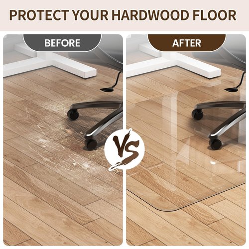 Warmstar Clear Office Chair Mat for Hardwood Floor,36"x47" Plastic Floor Mat Clear Rolling Mat for Office Chair No Curling,Heavy Duty Clear Desk Chair Mat Wood Tile Floor Mat for Office & Home