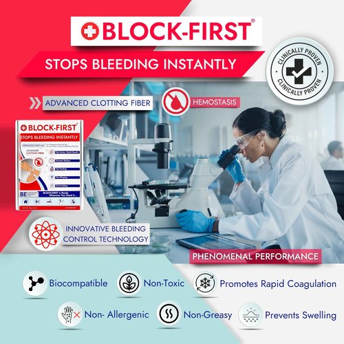 BLOCK-FIRST Advanced First Aid Kit– Stops Bleeding Instantly & Prevents Stitches, Emergency Trauma Medical Kit for Home, Car, Travel, Camping, Hiking, Office, Sports, Outdoor Survival, Multi-Use Pack