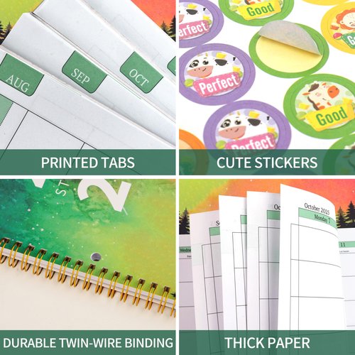 Student Planner 2025-2026 - Monthly and Weekly School Planner 2025-2026 for Middle & High School, Aug 2025 - Jun 2026, 8.2" x 10.7", Student Calendar Academic Year with Thick Paper, 3-Hole Punched & Stickers