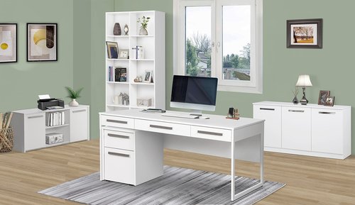 Saint Birch Alaska Wood 3 Door Credenza File Cabinet in White