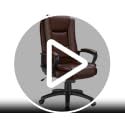 Brown High-Back PU Leather Executive Office Chair with Adjustable Height and 360° Swivel