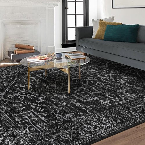 QQpony Chair Mat for Hard Floors, 48" x 60" Office Chair Mat for Hardwood Floor, Area Rug for Living Room, Protector Floor Desk Rug for Home Office (Black)